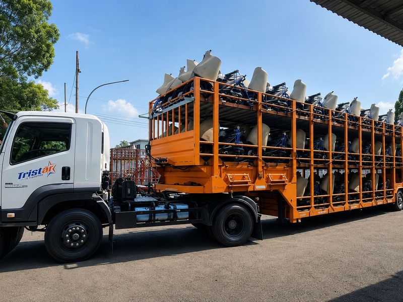 Truk carrier motor Tristar Transindo di pool armada